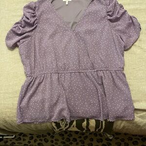 Lilac and white blouse